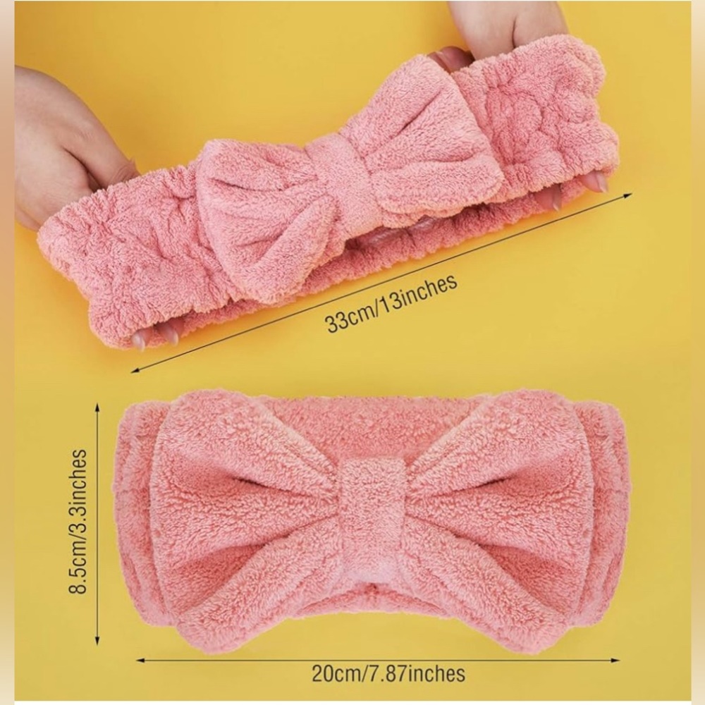 3 Pieces Hair Headband to wash face or apply makeup- Bow tie - Picture 2 of 3